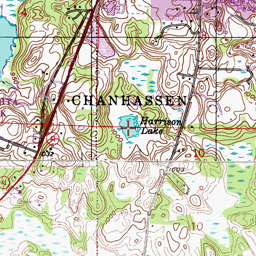 Topographic Map of Harrison Lake, MN