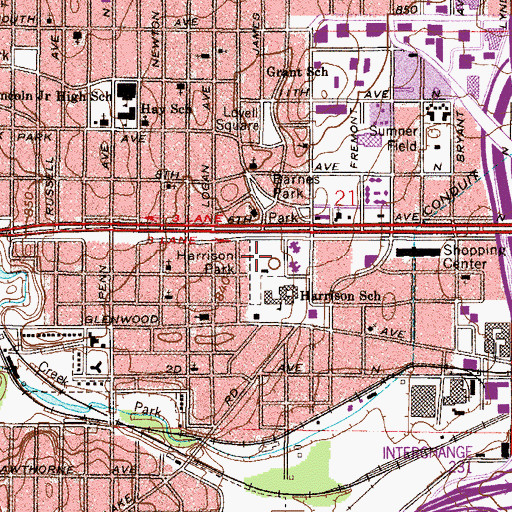 Topographic Map of Harrison Park, MN