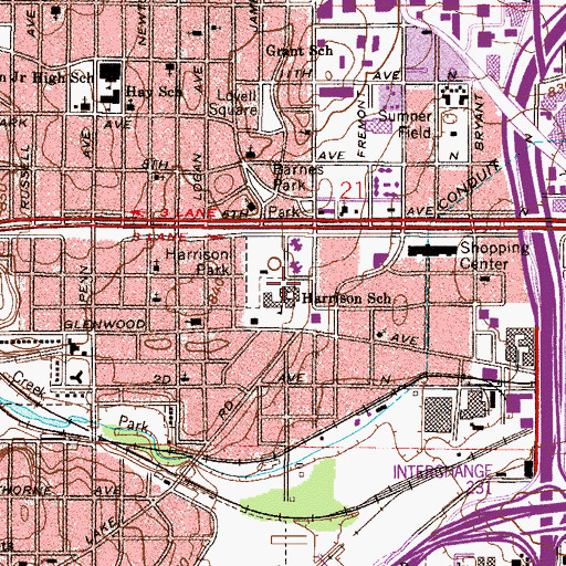Topographic Map of Harrison Education Center, MN