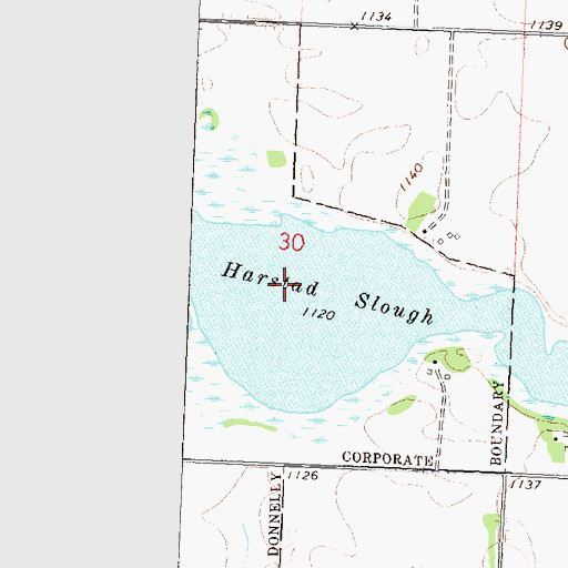 Topographic Map of Harstad Slough, MN