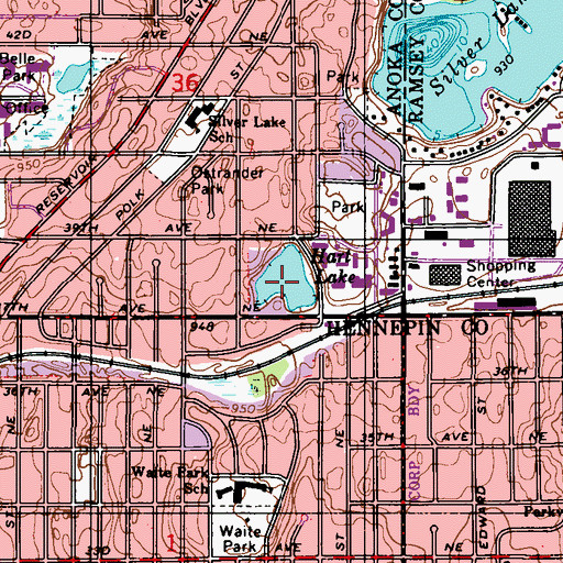 Topographic Map of Hart Lake, MN