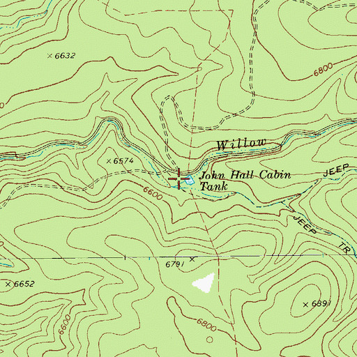 Topographic Map of John Hall Cabin Tank, AZ