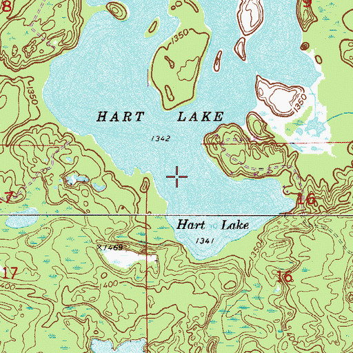 Topographic Map of Hart Lake, MN