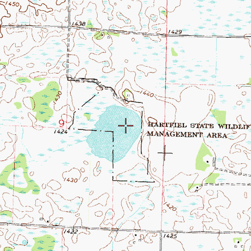Topographic Map of Hartfiel State Wildlife Management Area, MN