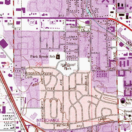Topographic Map of Hartkopf Park, MN