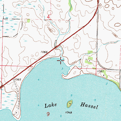 Topographic Map of Hassel Creek, MN