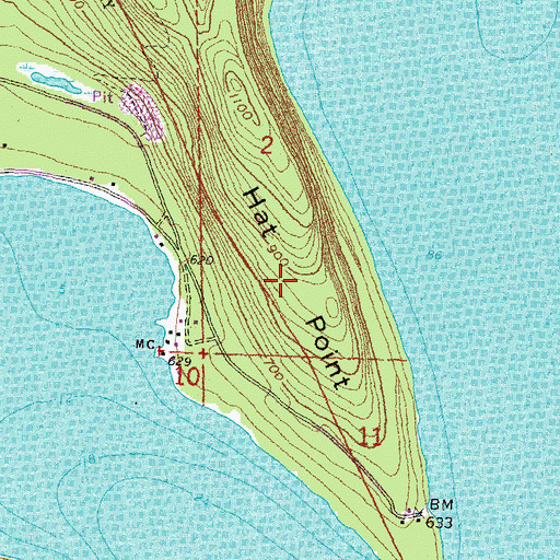 Topographic Map of Hat Point, MN