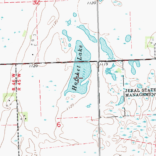 Topographic Map of Hatchet Lake, MN