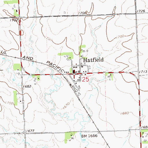 Topographic Map of Hatfield, MN