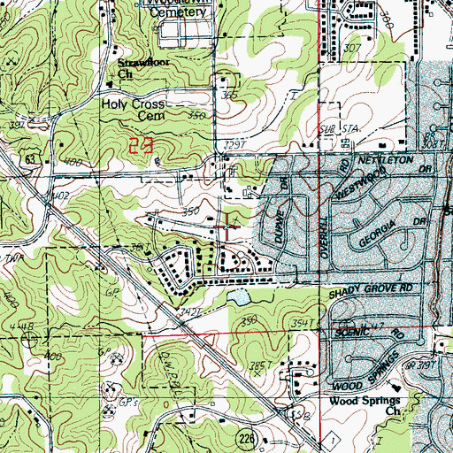 Topographic Map of Jonesboro Christian Church, AR