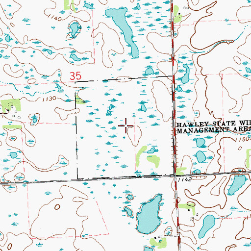 Topographic Map of Hawley State Wildlife Management Area, MN