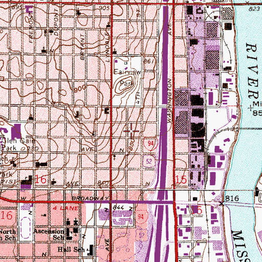 Topographic Map of Hawthorne School, MN