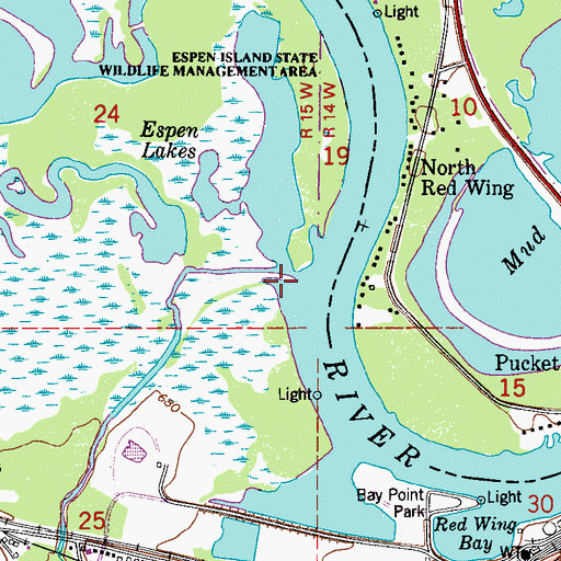 Topographic Map of Hay Creek, MN