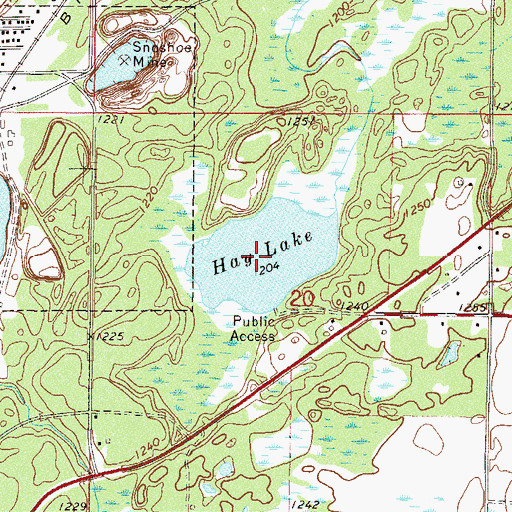 Topographic Map of Hay Lake, MN
