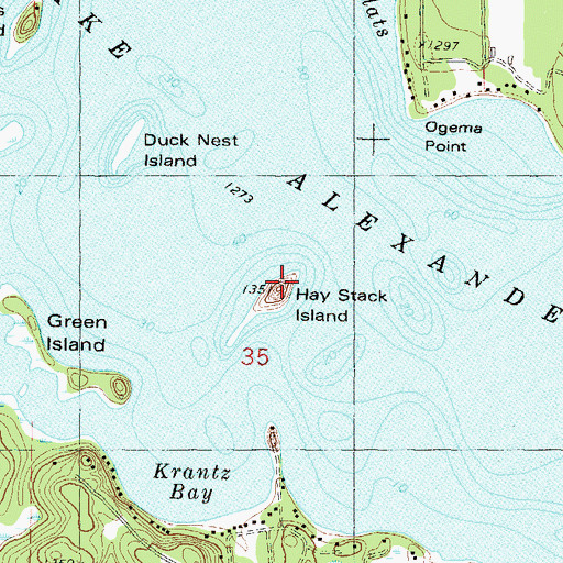 Topographic Map of Hay Stack Island, MN