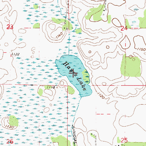 Topographic Map of Hayes Lake, MN