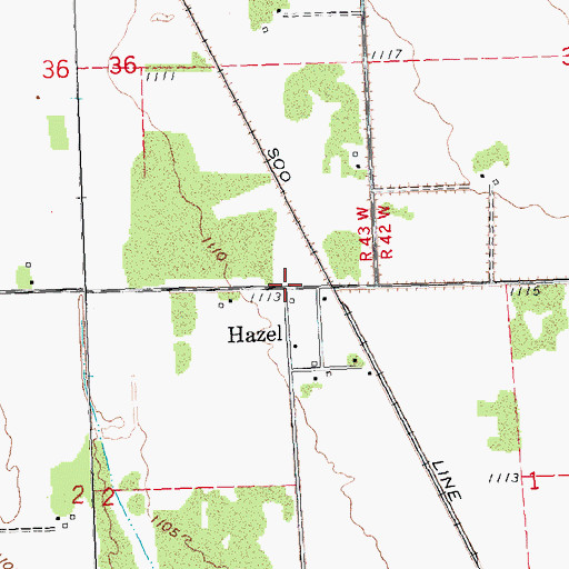 Topographic Map of Hazel, MN