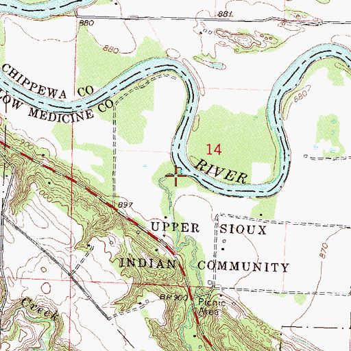 Topographic Map of Hazel Creek, MN