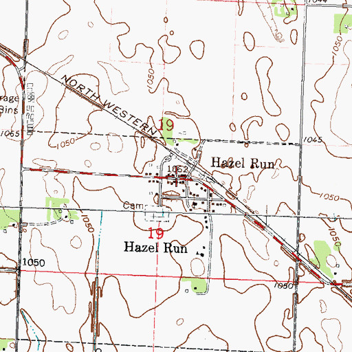 Topographic Map of Hazel Run, MN