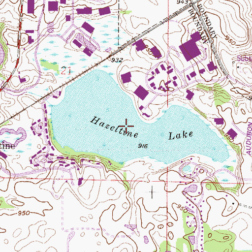 Topographic Map of Hazeltine Lake, MN