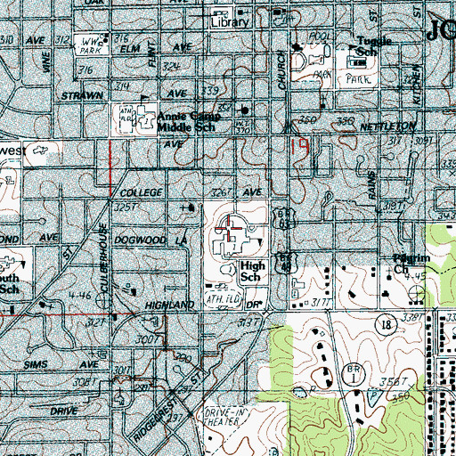 Topographic Map of Jonesboro High School, AR