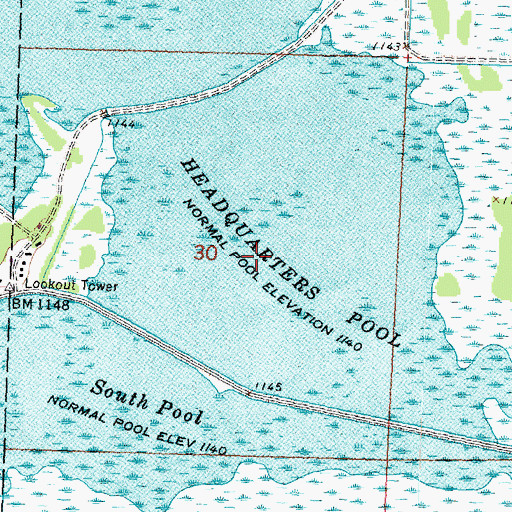 Topographic Map of Headquarters Pool, MN