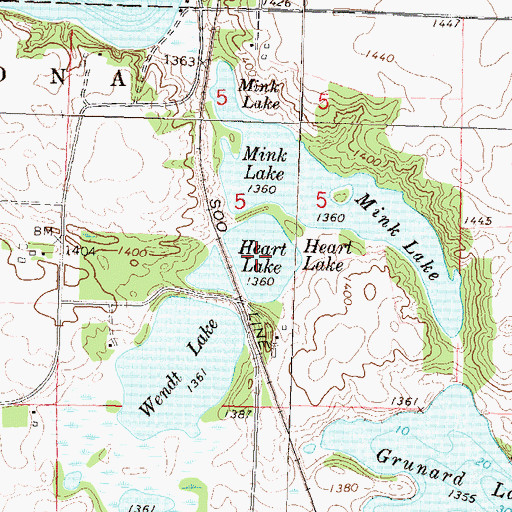 Topographic Map of Heart Lake, MN