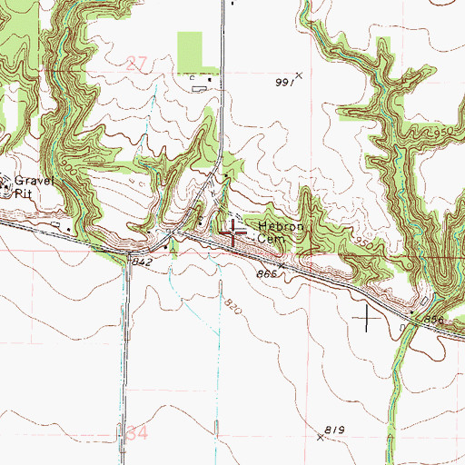 Topographic Map of Hebron Cemetery, MN