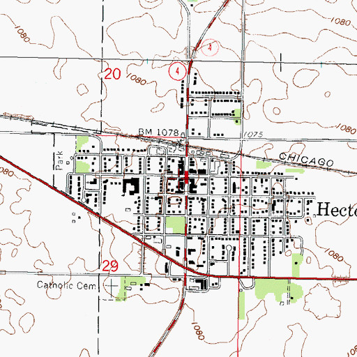 Topographic Map of Hector, MN