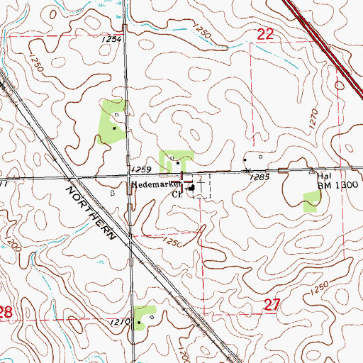 Topographic Map of Hedemarken Church, MN