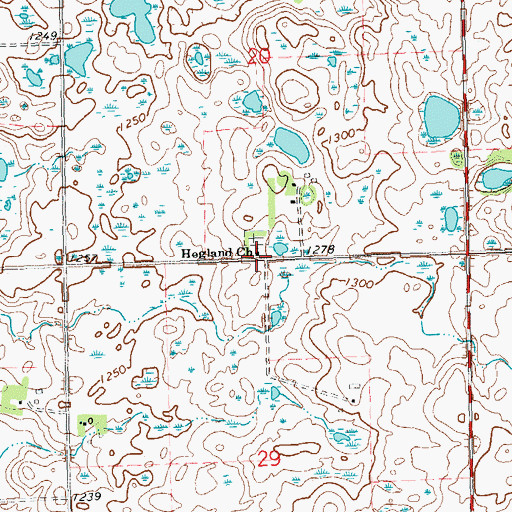 Topographic Map of Hegland Church, MN