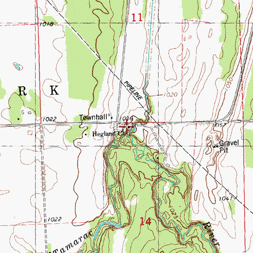 Topographic Map of Hegland Church, MN