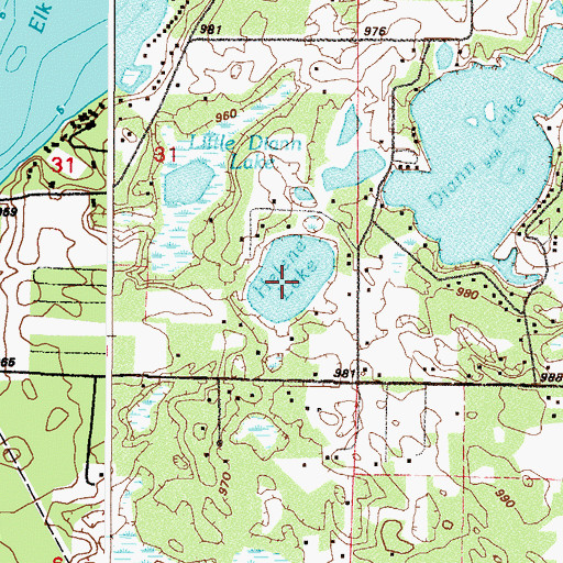 Topographic Map of Helene Lake, MN