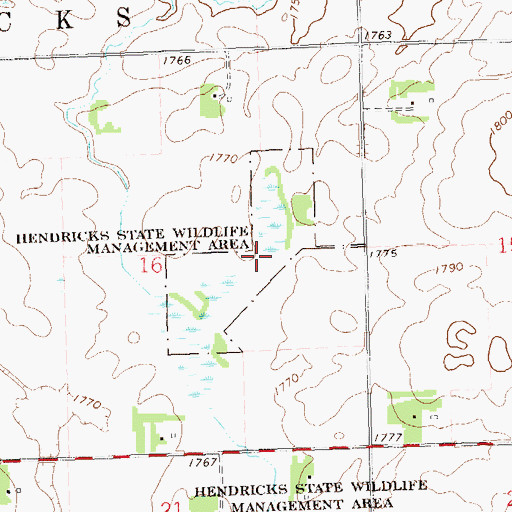 Topographic Map of Hendricks State Wildlife Management Area, MN
