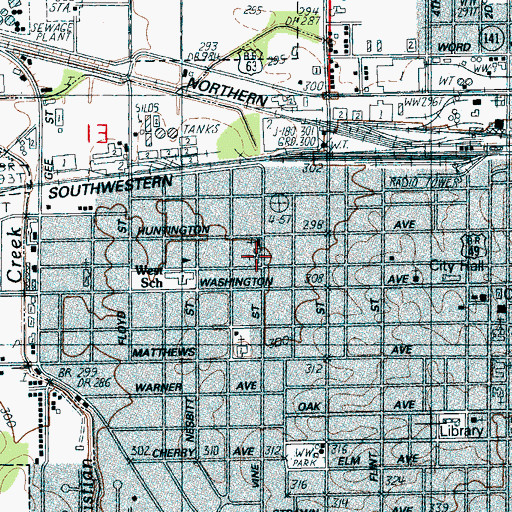 Topographic Map of Huntington Avenue Methodist Church, AR