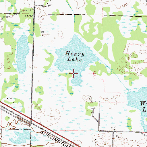 Topographic Map of Henry Lake, MN