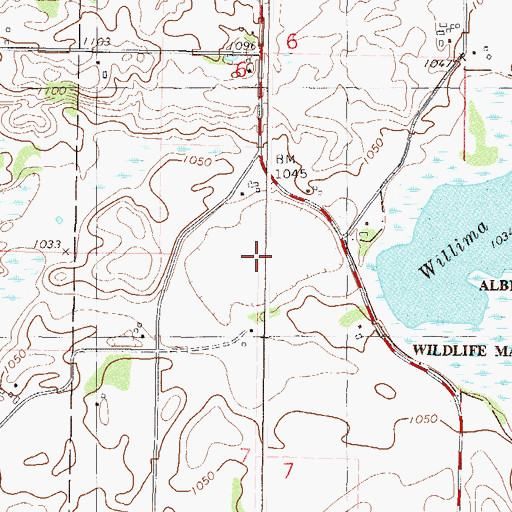Topographic Map of Henry Lake, MN