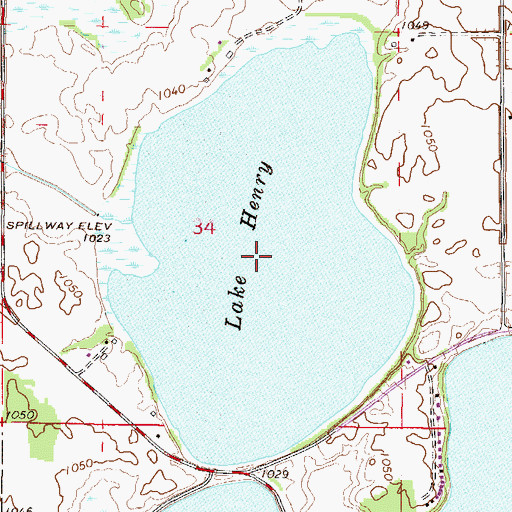 Topographic Map of Lake Henry, MN