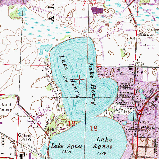 Topographic Map of Lake Henry, MN