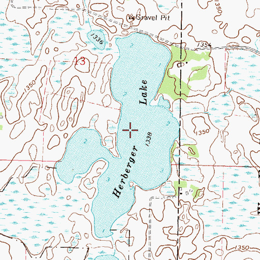 Topographic Map of Herberger Lake, MN