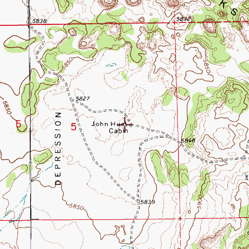 Topographic Map of John Hunt Cabin, AZ