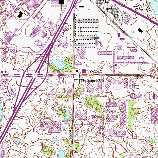 Topographic Map of Heritage Church, MN
