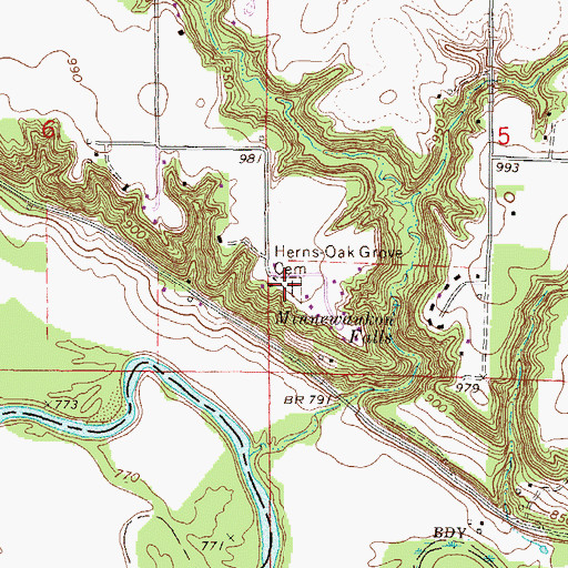 Topographic Map of Kern's Cemetery, MN
