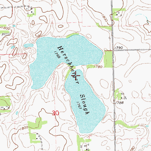 Topographic Map of Herschberger Slough, MN