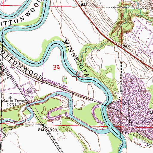 Topographic Map of Heymans Creek, MN