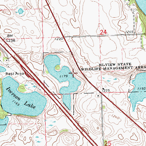Topographic Map of Hi-view State Wildlife Management Area, MN