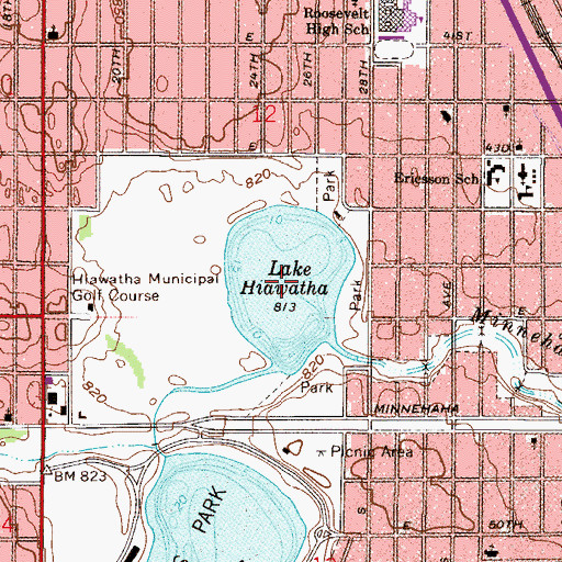 Topographic Map of Lake Hiawatha, MN