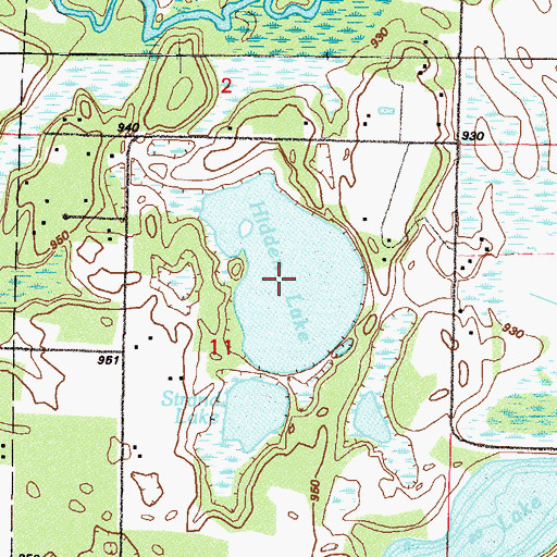 Topographic Map of Hidden Lake, MN