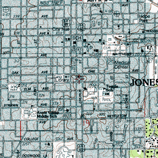 Topographic Map of Central Baptist Church, AR