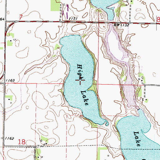 Topographic Map of High Lake, MN